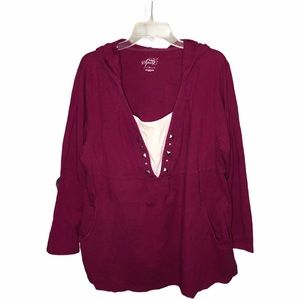 Style Co purple long sleeve hooded with pockets